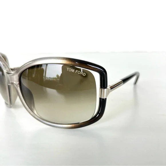 TOM FORD TF125 Anais Gray Gradient Lenses w Black Gray Silver Frame Sunglasses - Picture 7 of 14
